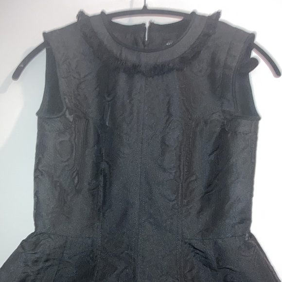 MARC BY MARC JACOBS BLACK MINI DRESS COCKTAIL DRESS JACQUARD FULL SKIRT 2 RUNWAY - Picture 5 of 12